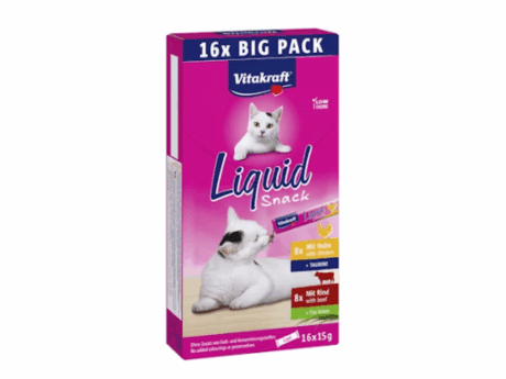 Vitakraft Cat Liquid Snack Multipack Kip & Rund 16 x 15 gr